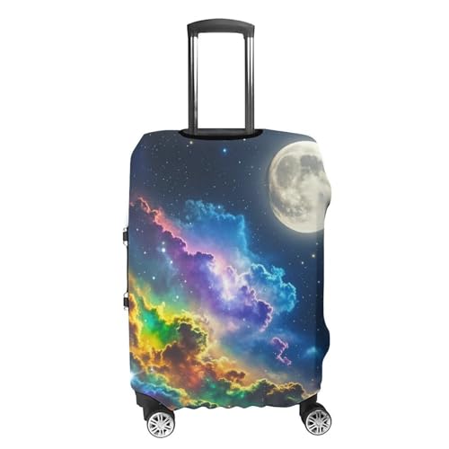 Nebula And Moon Printed Luggage Cover Protector, Fits 18-32 Inch Luggage4