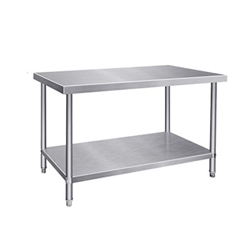 Stainless Steel Workbench 2-Story Kitchen Workbench 300kg Load Balcony Storage Workbench Used in Schools Kitchens Construction Sites canteens