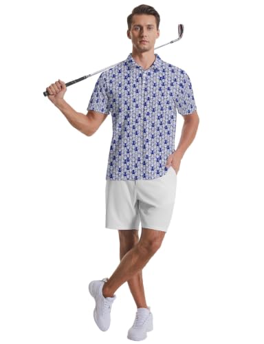 Mens Golf Shirts Short Sleeve Funny Golf Shirts for Men Performance Moisture Wicking Quick Dry Collared Polo Shirt miniatura 6