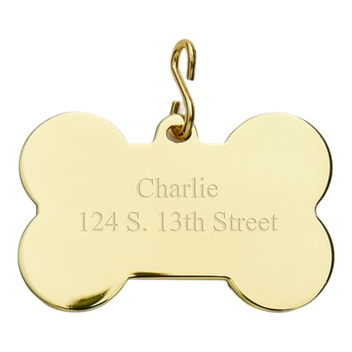Things Remembered Engraved Gold Bone Tag (Free Customization)