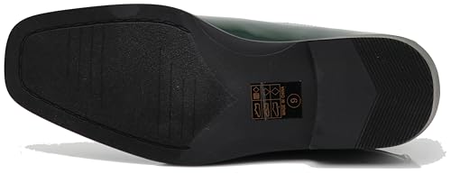 Image of BMY Men's Striped Satin Matching Patent Upper Oxfords Formal Dress Shoes