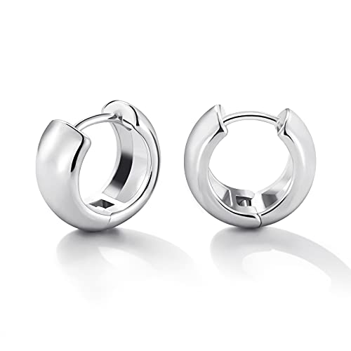 Gold Huggie Hoops: Small 14k Gold Plated Thick Chunky Hypoallergenic Earrings Jewelry for Women