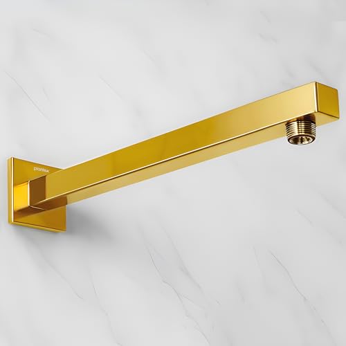 Image of Plantex 18-Inch Shower Arm for Overhead Shower /Stainless Steel Shower Pipe /Wall Mount Bathroom Fitting with -Inch Thread - Pack of 1 (Gold)
