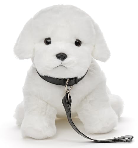 Uni-Toys - Malteser (mit Leine) - 26 cm (Länge) - Plüsch-Hund - Plüschtier, Kuscheltier