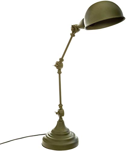 PEGANE Lampe de Bureau en métal Couleur Vert Kaki - L.32 x l.15 x H.55 cm