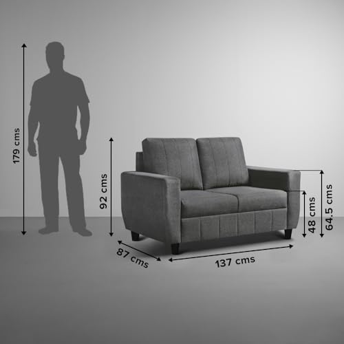 Image of Sleepyhead Bae Designed by Duroflex - 5 Seater Sofa, 3+2 Sofa Set |Premium Fabric Living Room Sofa Set with Modern Space-Saving Design |Comfort Seating & Easy-Clean |3 Year Warranty - Woody Brown