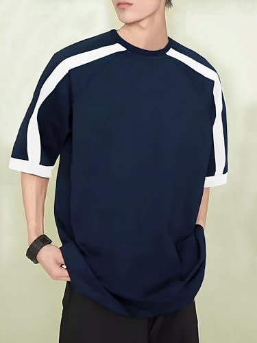 Image of Jump Cuts || Mens || Colorblock || Round Neck || 3 /4th Sleeve || Cotton Blend || T-Shirt