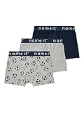 Kinder Unterhose NAME IT Jungen Nkmboxer 3p Melange Football Noos Unterhose, Grey Melange, 134-140 EU