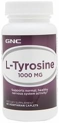 GNC L-Tyrosine 1000mg, 60 Caplets, Supports Normal, Healthy Nervous System Activity