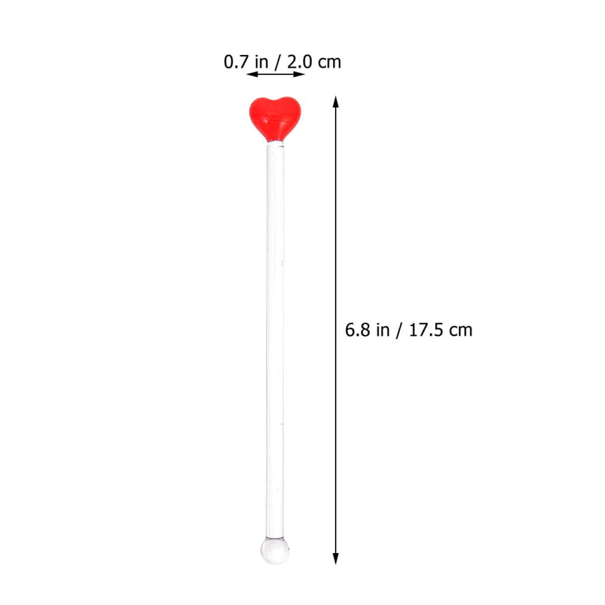 Bastoncini di vetro Swizzle, 8 pezzi, a forma di cuore, eleganti aste per mescolare cocktail e vino, perfette per uso domestico e bar