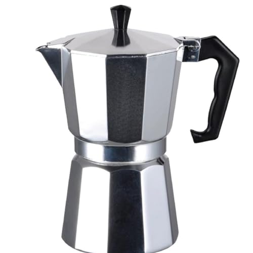 WUGPISEN-Moka Express,La Cafetera Expresso Iónica,Cafetera Moka de aluminio Italiano,Plata-Cafetera 6 Tazas (280 ml)