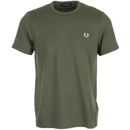 Fred Perry Ringer T Shirt, Camiseta para hombre, Anchor Grey, M
