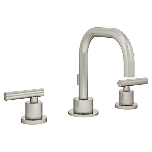 Symmons SLW-3512-STN-1.0 Dia Widespread 2-Handle Bathroom Faucet with Drain Assembly in Satin Nickel (1.0 GPM)