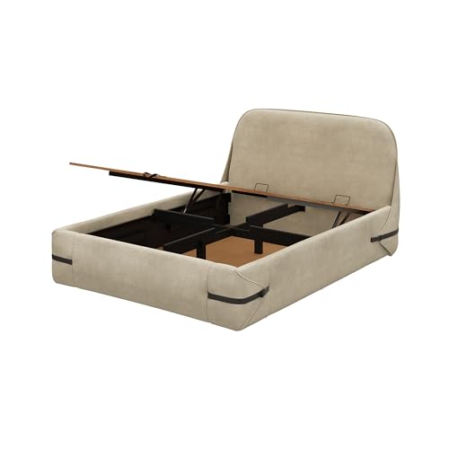 Image of Wakefit Hibernis Queen Size Hydraulic Storage Upholstered Bed
