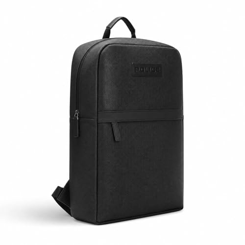 Image of Police Premium Laptop Backpack for Men & Women | Stylish Office & Travel Backpack with Padded Laptop Compartment & Front Utility Pocket | Black