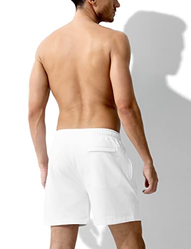 Casey Kevin Men's Sweat Cotton Shorts 5 Inch Shorts with Zipper Pockets Athletic Workout Short,New - Image 4