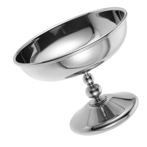 VICASKY Vintage Stainless Steel Dessert Cups Retro Footed Bowls for Ice Cream Pudding Custard Elegant Serving Containers for Restaurants Bakeries Special Occasions