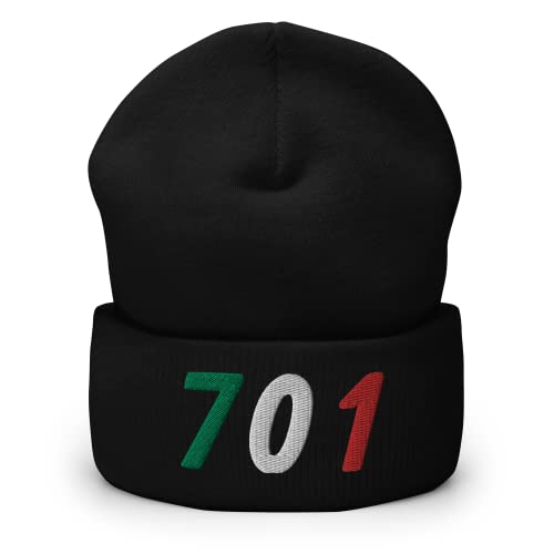 RIVEMUG 701 JGL Embroidered Beanie Chapo Guzman Hat 701 Chapito Cuffed Beanie | Gorra JGL Black