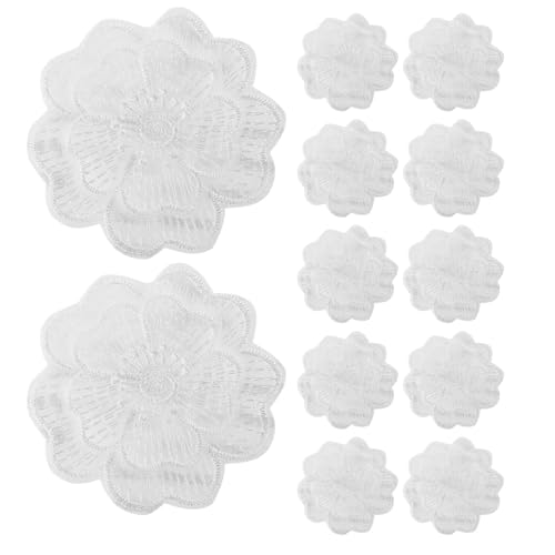 DOITOOL Parches Bordados de Organza de Color Claro Autoadhesivos para Ropa, 12 Piezas Diseño Floral, Transpirables y Fáciles para DIY en Vestidos de Ocasión Especial