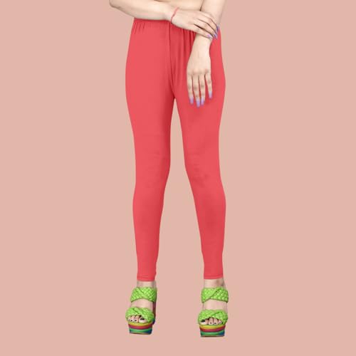 Image of Women's Solid Mid Rise Slim Fit Ankle Length Leggings - Comfortable and Stylish Yoga Pants for Workout, Running and Everyday Wear