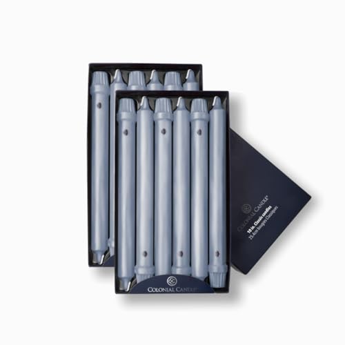 Image of Colonial Candle Unscented Taper Candle, Classic Collection, Wedgewood, 10 in, Pack of 12 - Up to 8 Hours Burn