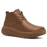 Women's Orthopedic Wide Leather Winter Ankle Boots for Diabetic: Comfy Stability Arch Support Walking Shoes for Supination, Casual Plantar Fasciitis Dress Shoes for Shock Absorber Brown Size 6