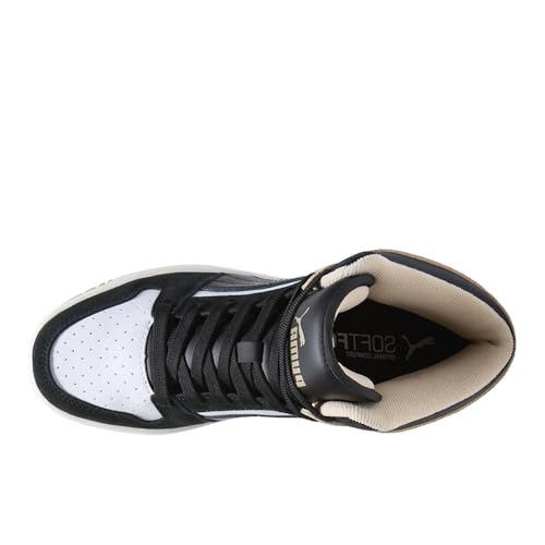 Image of PUMA Womens Rebound Layup Mid Shoes Puma White /Puma Black /Cashew 6.5 Medium