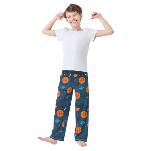 ZZKKO Space Planet Star Basketball Boys Pants for Kids Jogger Pants with Pockets S-XL2