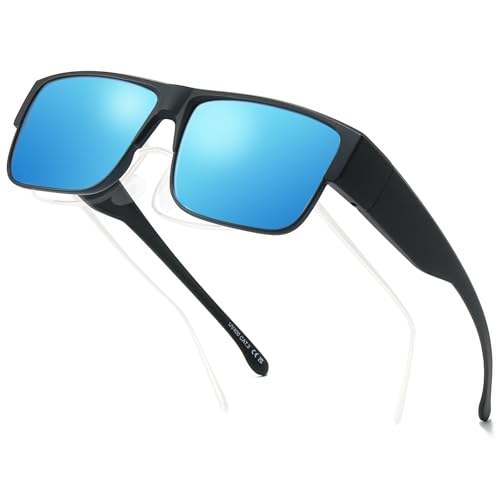 LVIOE Polarized Sunglasses Fit Over Glasses for Women Men, Wrap Around Over Sunglasses with UV Protection LS4101