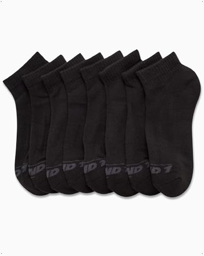 AND1 Boys Quarter Socks - 8 Pack Moisture Wicking Cushioned Athletic Basketball and Running Socks for Boys (Sizes: S-L)4