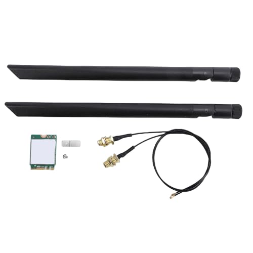 Tarjeta inalámbrica WiFi 6E, banda triple 2.4G 5G 6GHz con adaptador de red Bluetooth 5.3 para laptop y escritorio con antenas externas duales de 8dBi miniatura 5