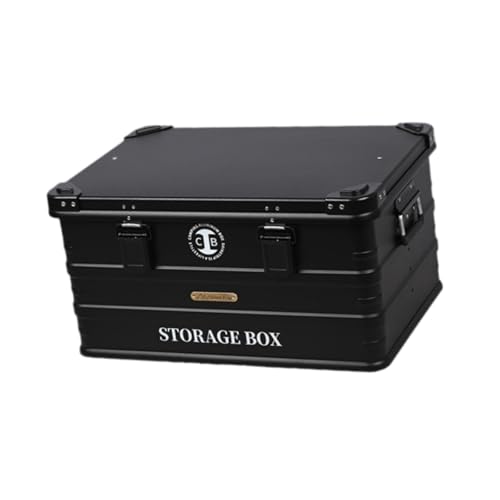 Yiju Camping Storage Box Aluminum Groceries Organizer with Lid Trunk Storage Organizer Container for Backpacking Kitchen Barbecue, L