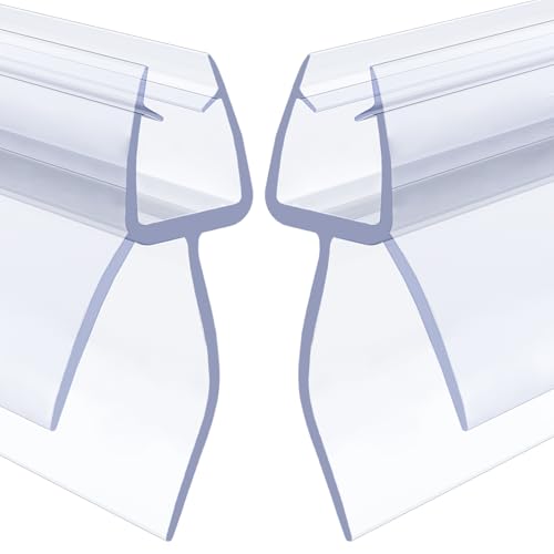 LUKVCIY Shower Door Seal Shower Screen Seal for 4-6mm Easy-to-Install Shower Corner Protection Strip 100cm Straight Profile2Pcs