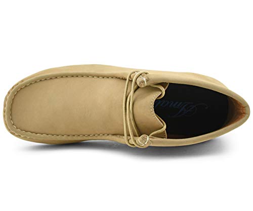Amali Jason2 Chukka Boots for Men - Men\'s High-Top Casual Boots Manmade Suede Desert Chukka Boots - Casual Boots Lace Up Crepe Rubber Sole - Mens Desert Chukka Boots Tan Size 10 - Thumbnail 3