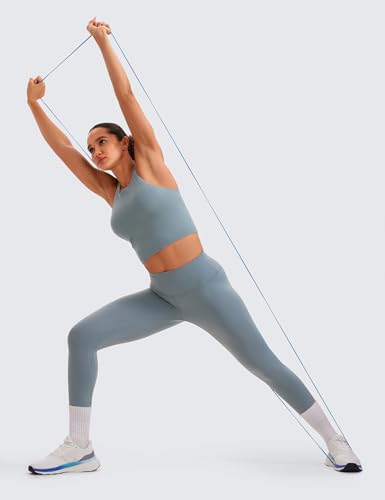 Image of CRZ YOGA Seamless Rib Racerback Crop Tank | Light Support, Removable Pads, Yoga, Ribbed, Racerback, Longline Sports Bras for Women