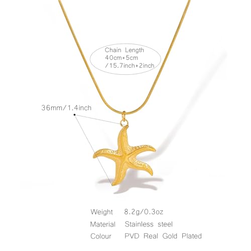 Collier étoile de mer en acier cadeau idéal souvenir de vacances à la plage - 6