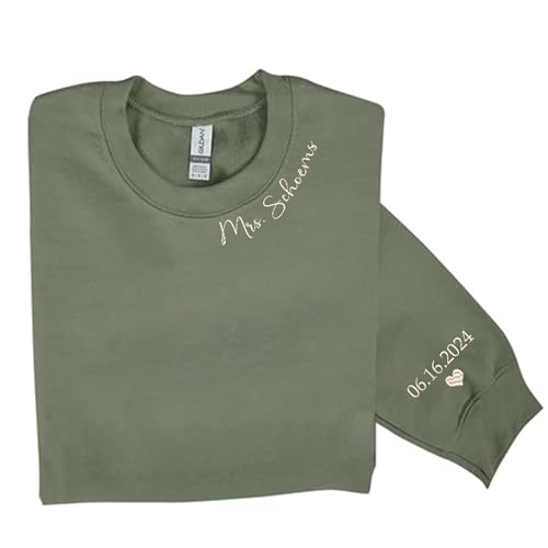 Noni Custom Mrs. Embroidered Sweatshirt,Date On Sleeve,Gift For Bride,Future Mrs. and Mr. Hoodie,Engagement Gift4