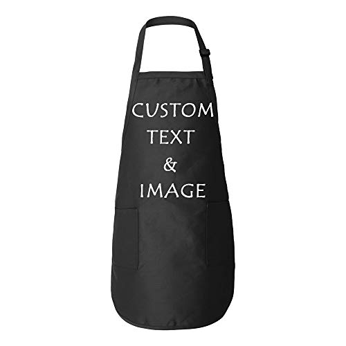 Customized Kitchen Chef Apron Personalized with Your Image and Text - Black