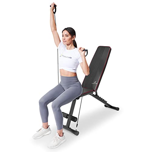 ProsourceFit-Foldable-Adjustable-Multi-Purpose-Weight-Bench-with-Resistance-Band-for-Home-and-Gym-Full-Body-Strength-Training-Workouts-Fitness-Exercises-and-Weight-Training