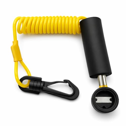 FASWORX 515-177-057 Marine DESS Floating Clip-On Lanyard Yellow DESS Key Lanyard Replacement for Sea-Doo (PWC) and Ski-Doo 278002199 515177057 Programmable