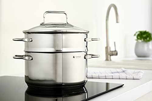 WMF Steamer Ø 20 cm Glass Lid Cromargan® Stainless Steel Brushed Suitable for All Stove Tops Including Induction Dishwasher-Safe