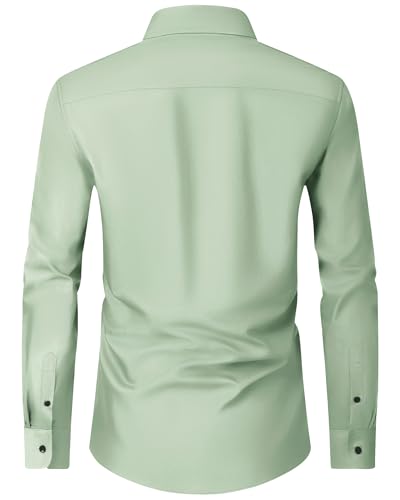 Image of Alimens & Gentle Men's Dress Shirts Long Sleeve Wrinkle Free Stretch Business Casual Wedding Button Down Shirt