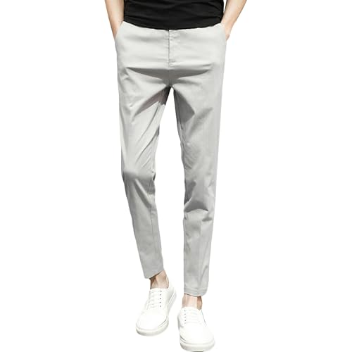 Pantalon de costume pour hommes coupe slim fit élastique longueur cheville