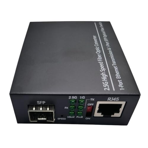 Convertidor de medios de fibra óptica 2,5G con transceptor gigabit de 1000Mbps y enchufe común UE