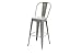White loft WL78500 Set Sgabello Alto con Schienale, Metallo, Grigio Metallizzato, 45 x 43 x 118 cm, 4 unità