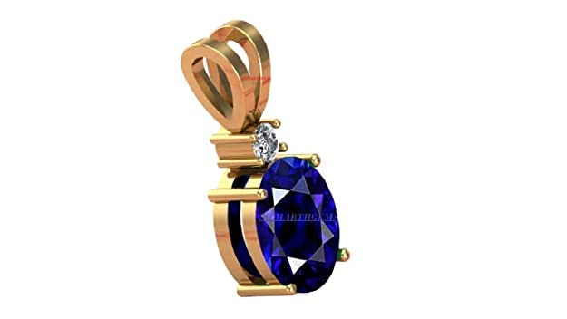 anuj sales 5.25 Ratti Blue Sapphire Locket (Nilam/Neelam Stone) Panchdhatu Gold Plated Pendant Original Certified Gemstone for Men & Women-picture-36