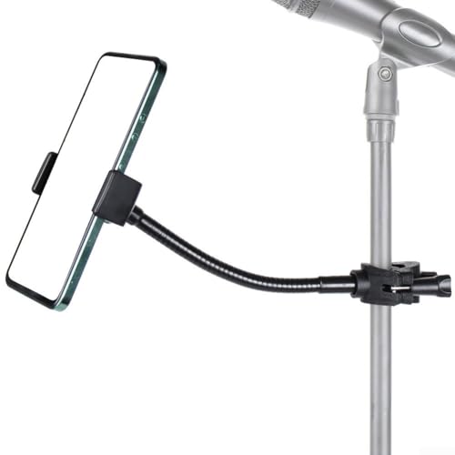Soporte flexible para teléfono compatible con soporte de micrófono seguro y manos para músicos