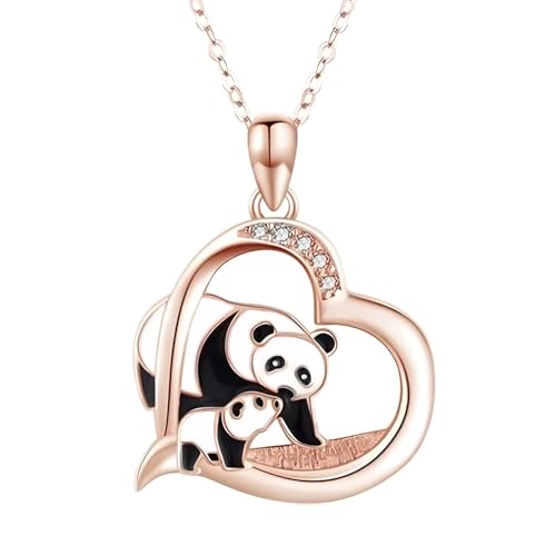 Collier panda en argent sterling pour femme et fille