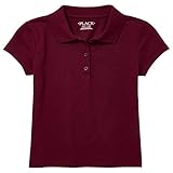 The Children's Place girls Uniform Soft Jersey Polo Shirt, Rubine, 14 Plus