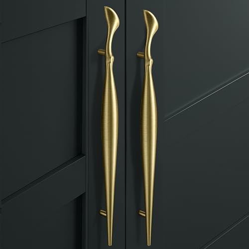 Image of Plantex Cabinet Handle /Kitchen Cabinet Door Handle /Wardrobe /288 mm Cupboard Handle /Door Pull-Push Handle for Home /Office - Pack of 2 (Brass Antique)